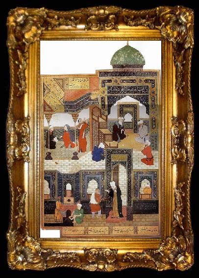 framed  Bihzad A dervish begs to be admitted in the mosque, ta009-2