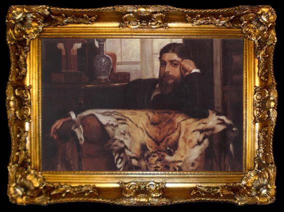 framed  J.J.Tissot Portrait of a Gentleman, ta009-2