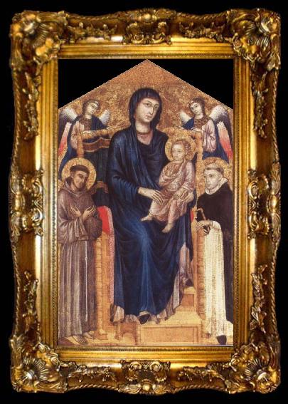 framed  Cimabue Madonna and Child Enthroned with Two Angels and Ss. Francis and Dominic, ta009-2