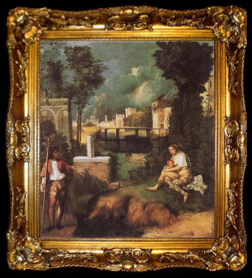 framed  Giorgione The Tempest, ta009-2