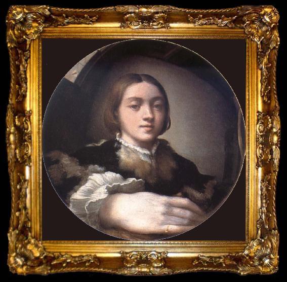 framed  PARMIGIANINO Self-Portrait in a convex mirror, ta009-2