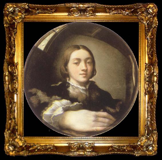 framed  PARMIGIANINO Self-Portrait in a Convex Mirror, ta009-2