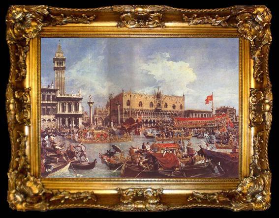 framed  Canaletto The Bucintoro at the Molo on Ascension Day, ta009-2