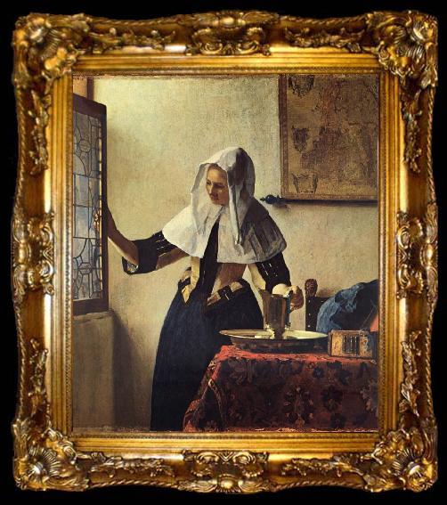 framed  JanVermeer Woman with a Jug, ta009-2