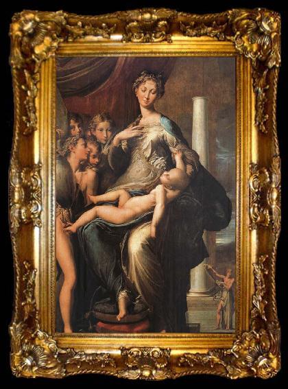 framed  PARMIGIANINO The Madonna of the long neck, ta009-2