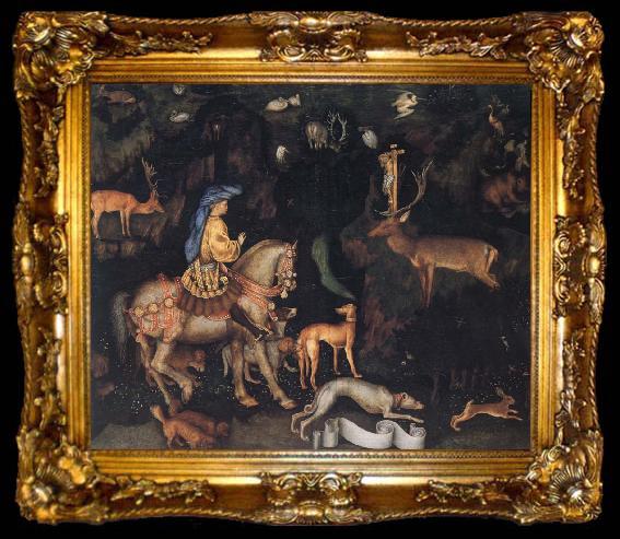 framed  PISANELLO The Vision of Saint Eustace, ta009-2