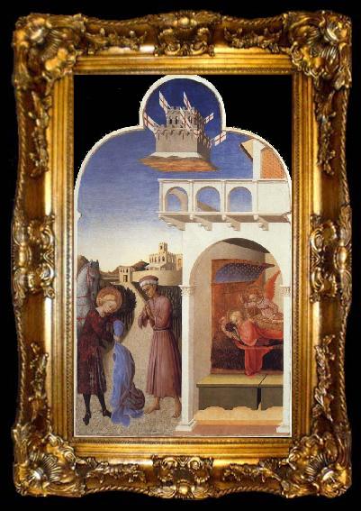 framed  SASSETTA Saint Francis Giving Away His Clothes to the Poor Knight,The Dream of Saint Francis, ta009-2