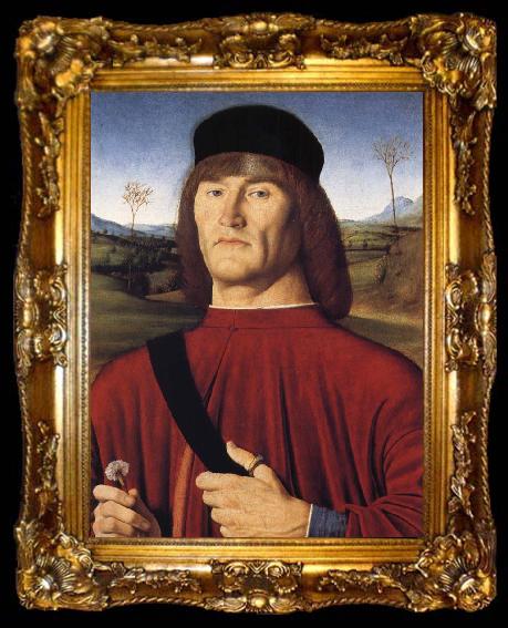 framed  Solario Portrait of a man with a pink, ta009-2