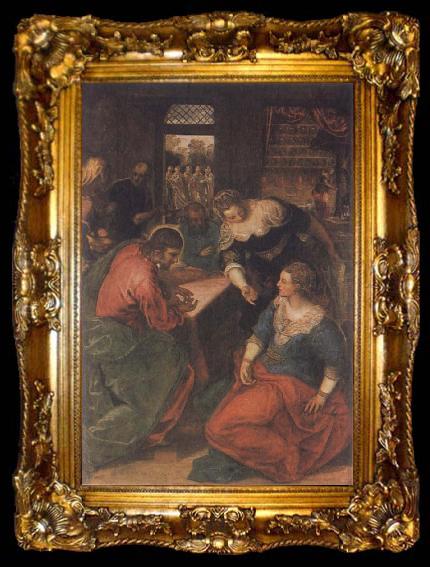 framed  Tintoretto Christ in the House of Mary and Martha, ta009-2