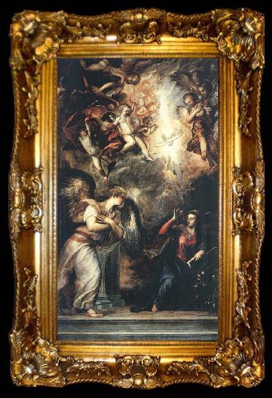 framed  Titian Annunciation, ta009-2