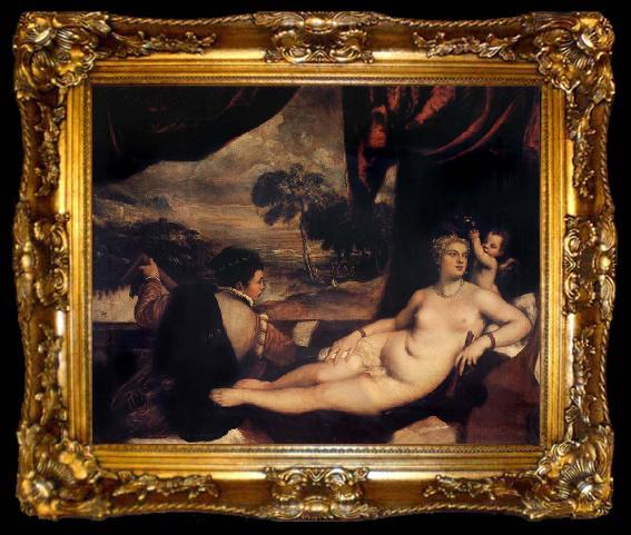framed  Titian Venus and the Lute Player, ta009-2