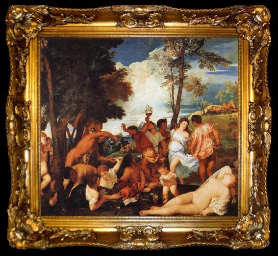 framed  Titian The Bacchanal of the Andrians, ta009-2
