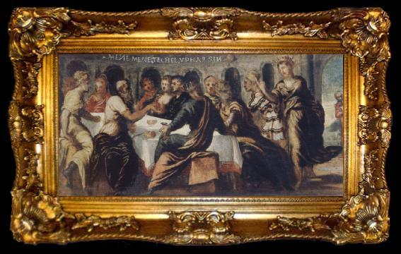 framed  Tintoretto The festival of the Belschazzar, ta009-2