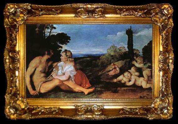 framed  Titian THe Three ages of Man, ta009-2