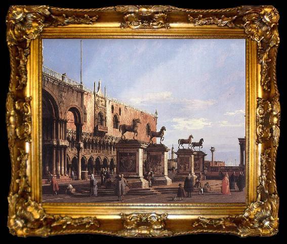 framed  Canaletto The Horses of San Marco in the Piazzetta, ta009-2
