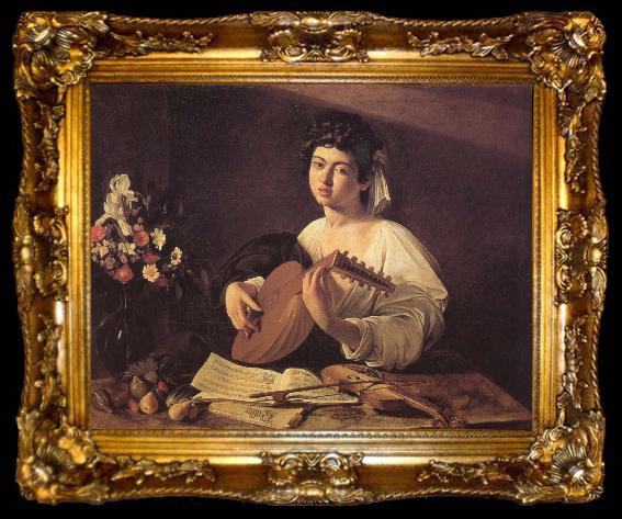framed  Caravaggio Lutspelaren, ta009-2