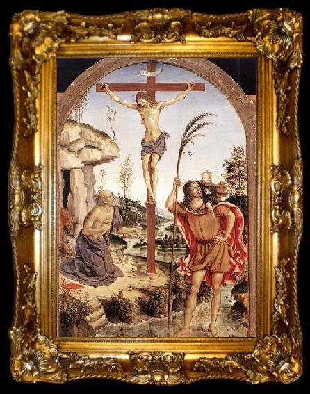 framed  Pinturicchio The Crucifixion with Sts Jerome and Christopher, ta009-2