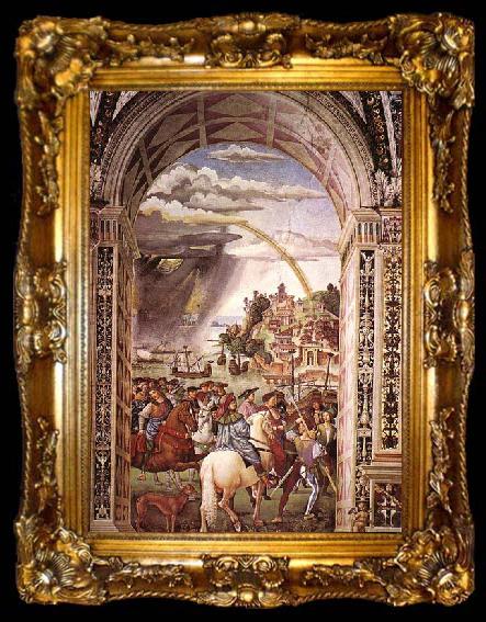 framed  Pinturicchio Aeneas Piccolomini Leaves for the Council of Basle, ta009-2