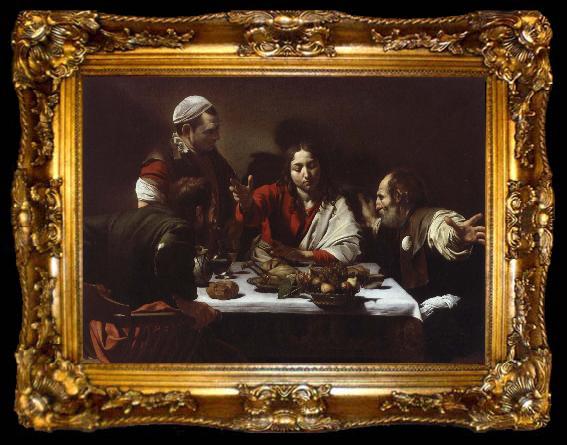 framed  Caravaggio jesus och larjungarna i emmaus, ta009-2