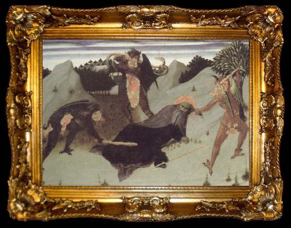 framed  SASSETTA St.Anthony Beaten by Devils, ta009-2