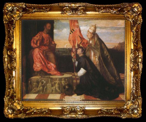 framed  Titian By Pope Alexander six th as the Saint Mala enterprise