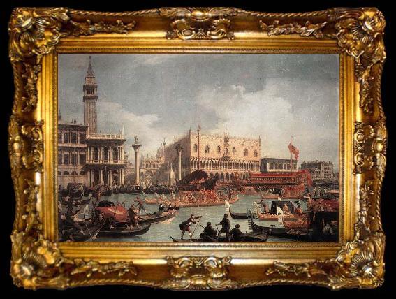 framed  Canaletto The Bucintore Returning to the Molo on Ascension Day c, ta009-2