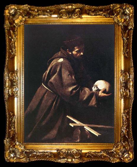 framed  Caravaggio St Francis c. 1606 Oil on canvas, ta009-2