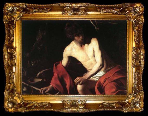 framed  Caravaggio St John the Baptist, ta009-2