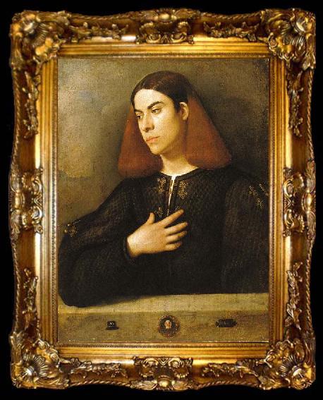 framed  Giorgione The Budapest Portrait of a Young Man, ta009-2