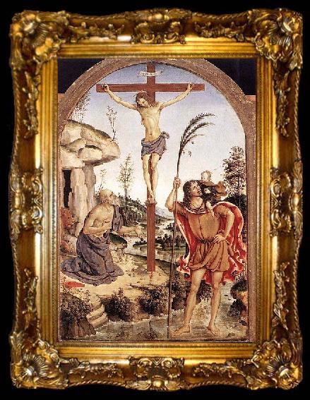 framed  Pinturicchio The Crucifixion with Sts. Jerome and Christopher,, ta009-2
