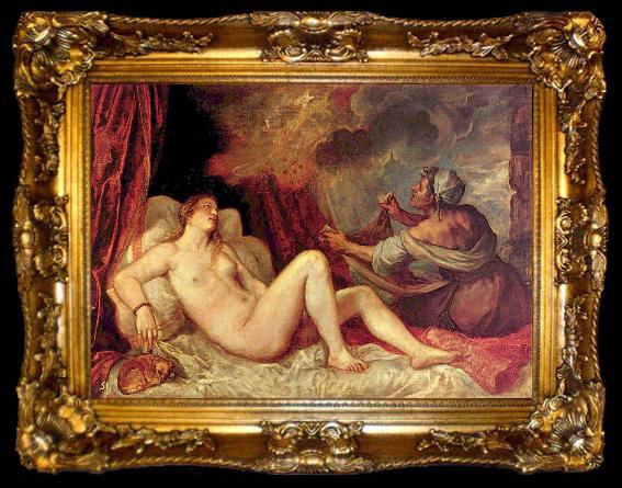framed  Titian Titian unmatched handling of color is exemplified by his Danae,, ta009-2
