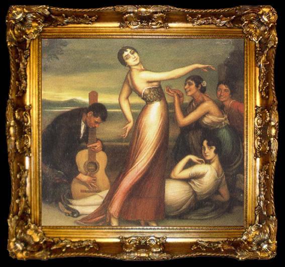 framed  plato an allegory of happiness by julio romero de torres, ta009-2