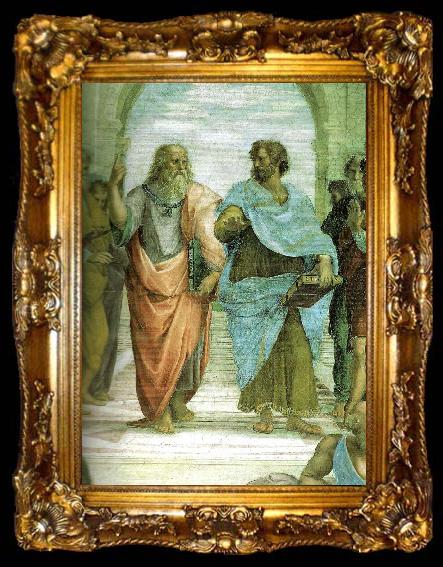 framed  Raphael plato and aristotle detail of the school of athens, ta009-2