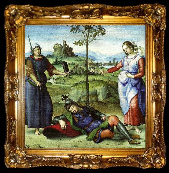framed  Raphael vision of a knight, ta009-2