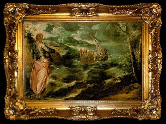framed  Tintoretto Christ at the Sea of Galilee, ta009-2