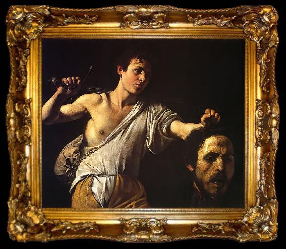 framed  Caravaggio David mit dem Haupt des Goliath, ta009-2