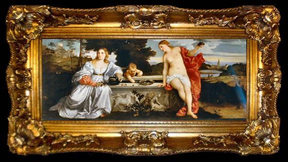 framed  Titian Sacred and Profane Love, ta009-2