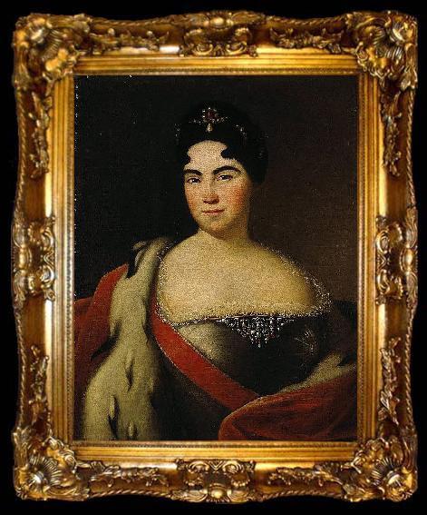 framed  Anonymous Portrait of Catherine I Portraiture, ta009-2