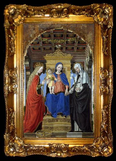 framed  Bergognone The Mystic Marriage of Saint Catherine of Alexandria and Saint Catherine of Siena, ta009-2