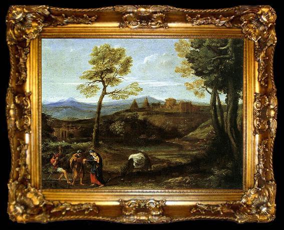 framed  Domenichino Landscape with The Flight into Egypt, ta009-2