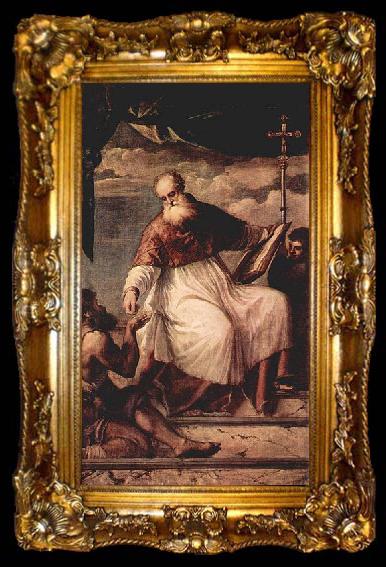framed  Titian Hl. Johannes Evangelist und der Almosen, ta009-2