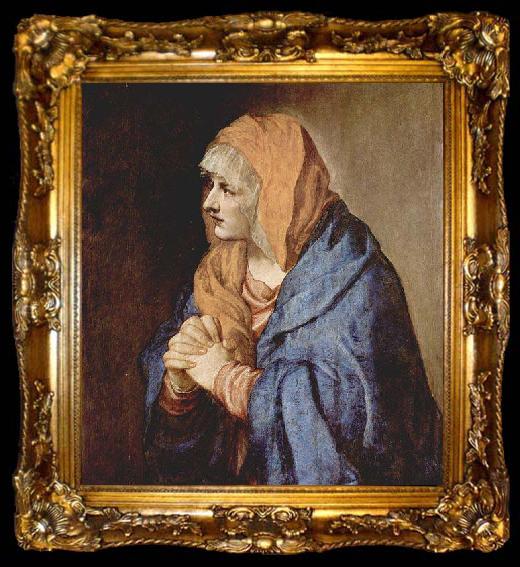 framed  Titian Schmerzensmutter im Gebet, ta009-2