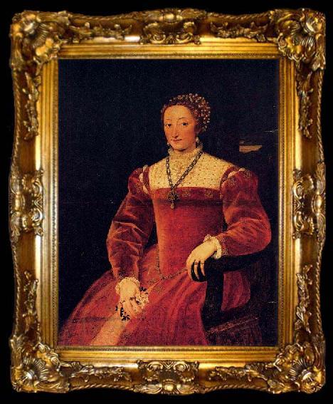 framed  Titian Giulia Varano, Duchess of Urbino, ta009-2