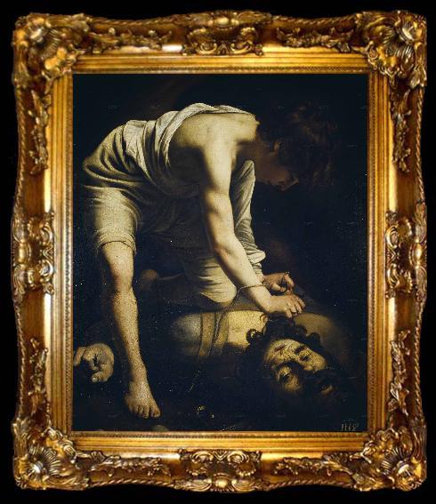 framed  Caravaggio David and Goliath, ta009-2