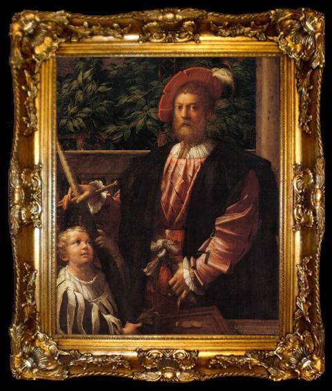 framed  PARMIGIANINO Portrait of Lorenzo Cybo, ta009-2