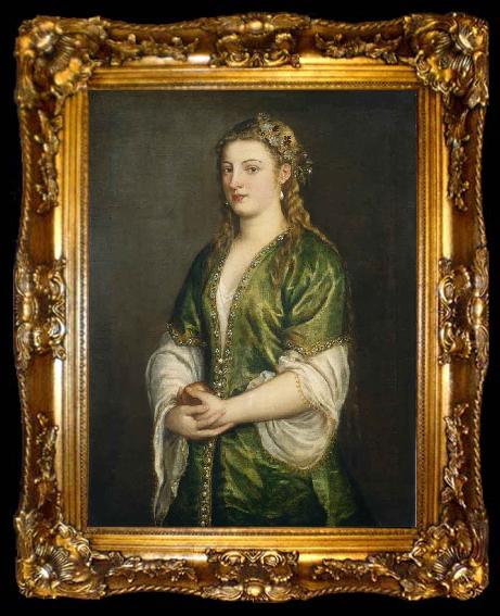 framed  Titian Portrait of a Lady, ta009-2