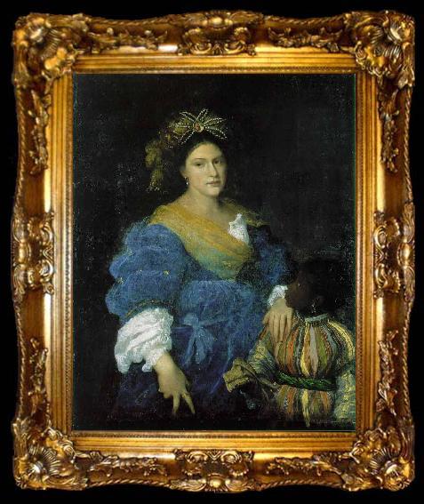 framed  Titian Portrait of Laura Dianti, ta009-2