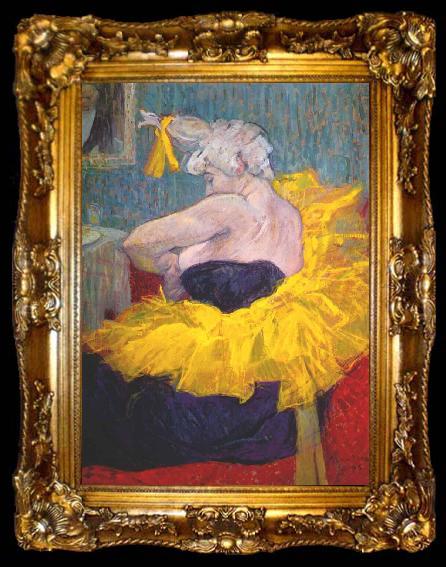 framed  toulouse-lautrec The clownesse cha-u-kao at the Moulin Rouge, ta009-2
