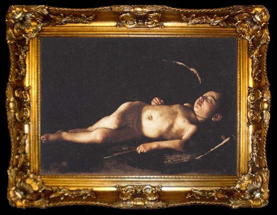 framed  Caravaggio Sleeping Cupid, ta009-2
