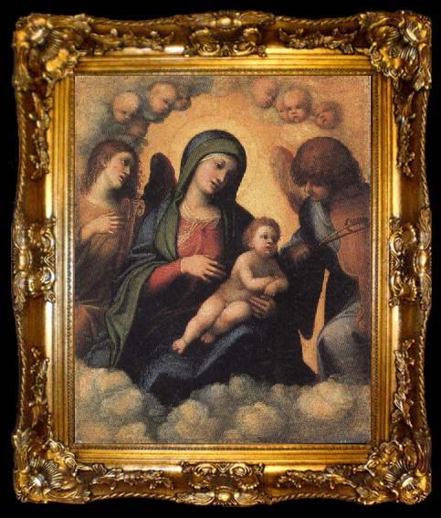 framed  Correggio Madonna and Child in Glory with Angels, ta009-2